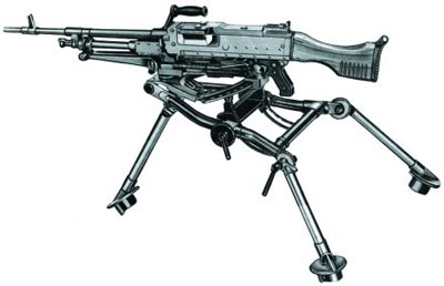 Бельгийский единый пулемет FN MAG на станке-треноге FN LGM