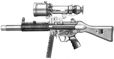 9-мм пистолет-пулемет МР.5 SD с телескопическим прицелом