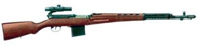 Снайперская самозарядная винтовка СВТ-40 с прицелом ПУ